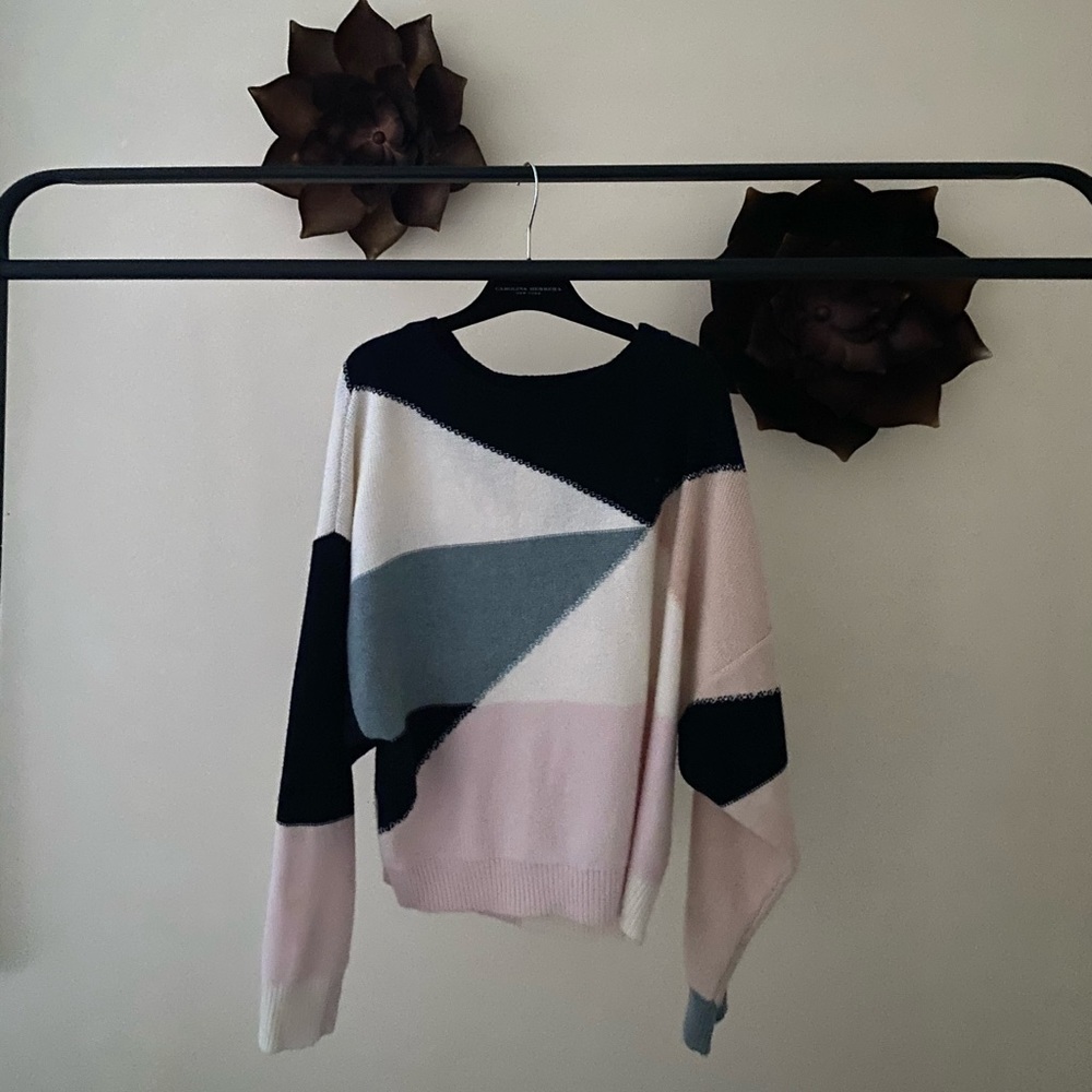 JOIE Wool & Cashmere Blend Geometric Sweater